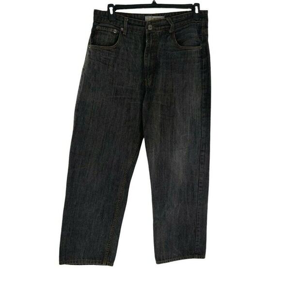 PJ Mark Jeans Men's Size 38X32 Relaxed Fit Straight Leg Medium Wash Black Denim - Picture 1 of 9